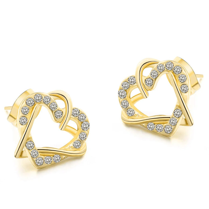 Love Heart Intertwined Stud Earrings