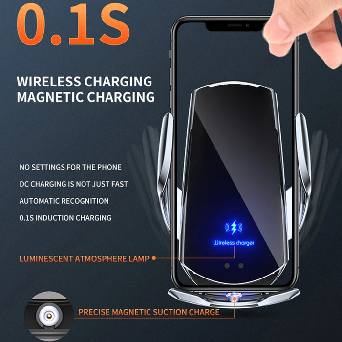 Automatic 15W Qi Car Wireless Charger