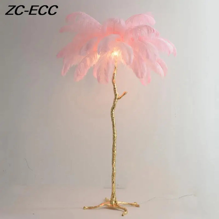 Modern Luxury Ostrich Feather LED Floor Lamp