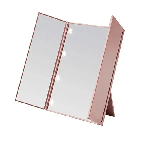 Foldable Triple-Panel LED Make Up Mirror