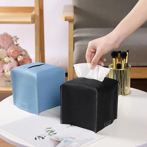 Foldable PU Leather Tissue Box